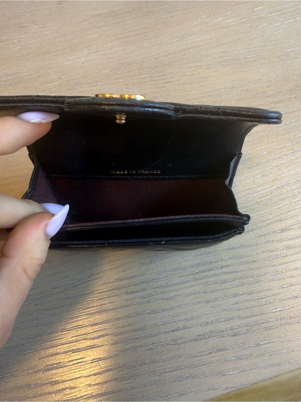 CHANEL Black Quilted Lambskin Mini Wallet with Gold CC - Picture 4 of 6
